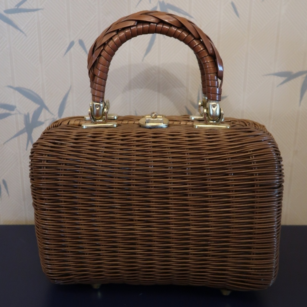 Vintage 70s Rattan handbag